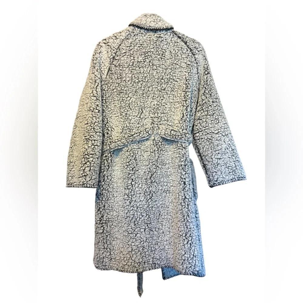 NWOT Charter Club Grey Shaggy Teddy Fleece Robe Tie Sweater Sleepwear Size M/L